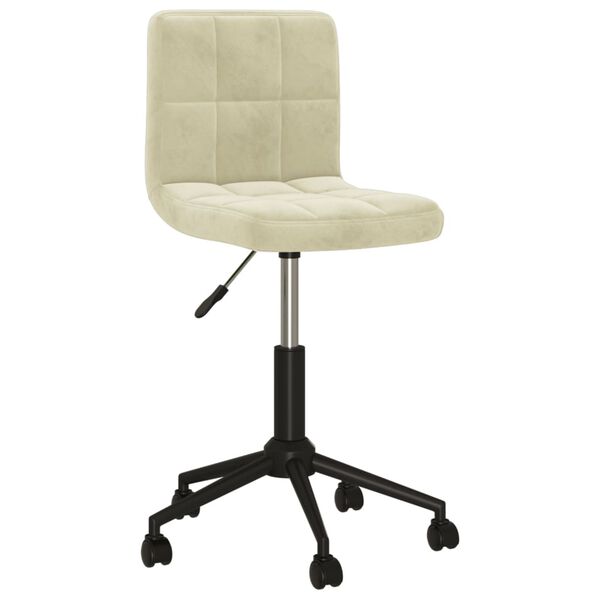 vidaXL Snurrbara matstolar 2 st gr&auml;ddvit sammet