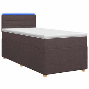 vidaXL Kontinentals&auml;ng med madrass M&ouml;rkbrun 90 x 190 cm Tyg