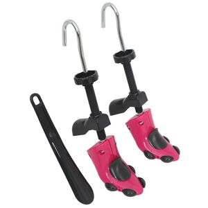 vidaXL Skostr&auml;ckare med skohorn rosa EU 34-40 plast