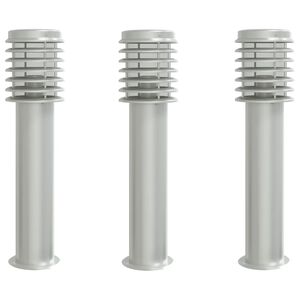 vidaXL Utomhusgolvlampor 3 st silver 60 cm rostfritt st&aring;l