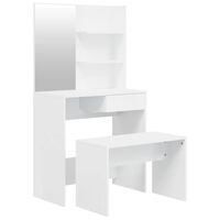 vidaXL Sminkbord set vit högglans 74,5x40x141 cm