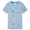 vidaXL T-shirt f&ouml;r barn bl&aring; melange 104