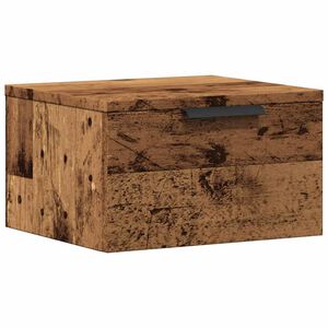 vidaXL V&auml;ggmonterat s&auml;ngbord &aring;ldrat tr&auml; 34x30x20 cm