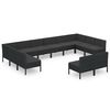 vidaXL Loungegrupp med dynor 12 delar konstrotting brun