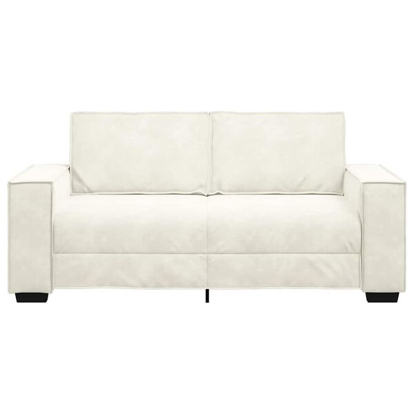 vidaXL Soffa 2-sits gräddvit 140 cm sammet