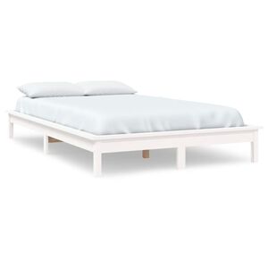 vidaXL S&auml;ngram vit 120x200 cm massiv furu