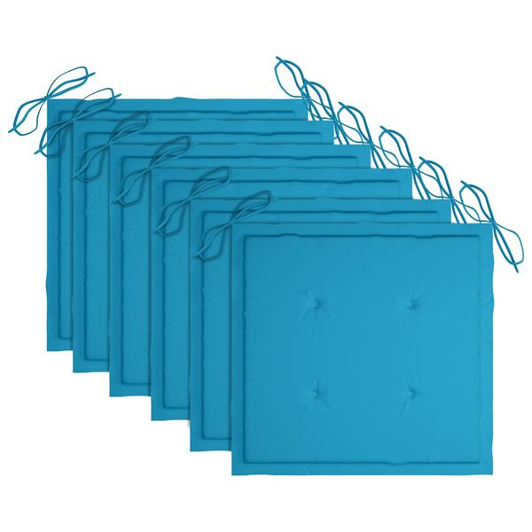 vidaXL Hopfällbara trädgårdsstolar 6 st med dynor massivt akaciaträ