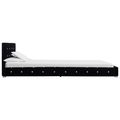 vidaXL Säng med memoryskummadrass svart sammet 90x200 cm