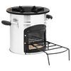 vidaXL Vedeldad campingspis silver 45,5x33x25,5 cm rostfritt st&aring;l