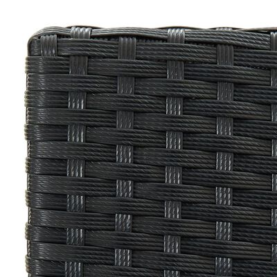 vidaXL Barstolar för utomhusbruk med dynor 2 st svart konstrotting