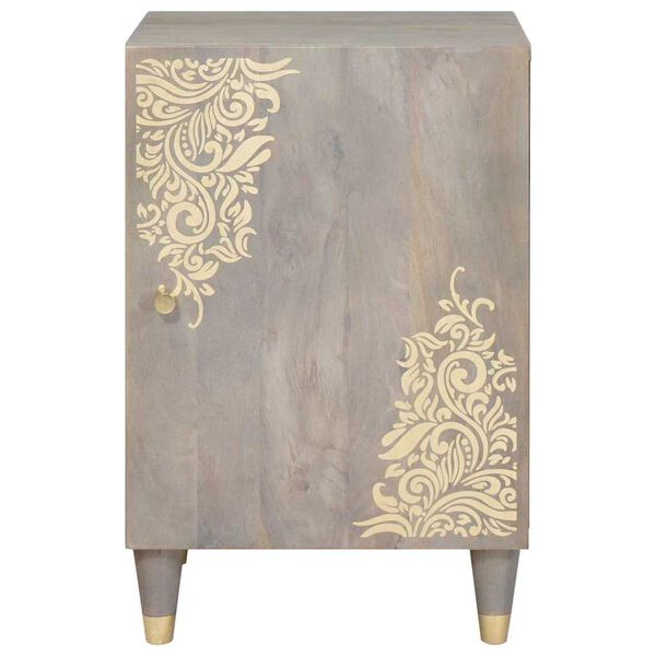 vidaXL Badrumsskåp med lagring Grå 38 x 33 x 58 cm Massivt mangoträ