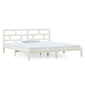 vidaXL S&auml;ngram vit massiv furu 140x190 cm
