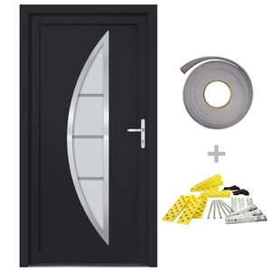 vidaXL Ytterd&ouml;rr antracit 98x190 cm PVC