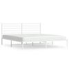 vidaXL S&auml;ngram med huvudgavel metall vit 180x200 cm