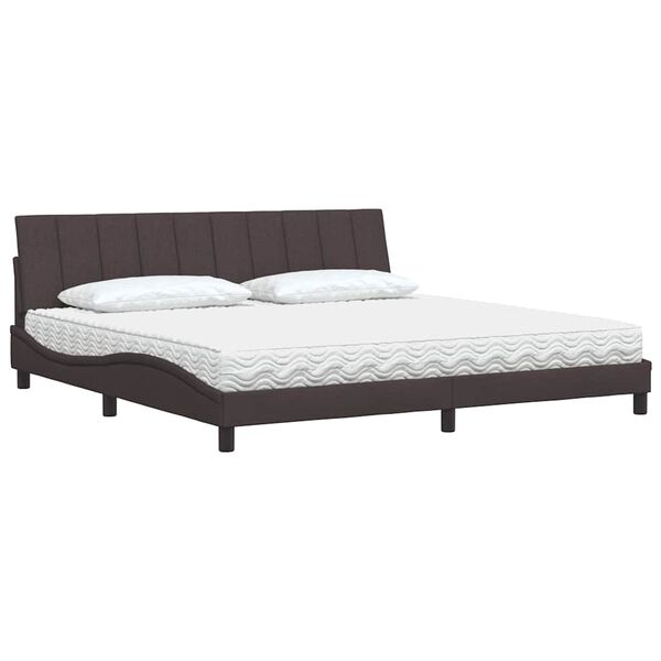 vidaXL Bed with Mattress "Hanko" Dark Brown 200x200 cm Fabric