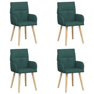 vidaXL Matstolar 4 st Tyg M&ouml;rkgr&ouml;n 60 x 56 x 96 cm
