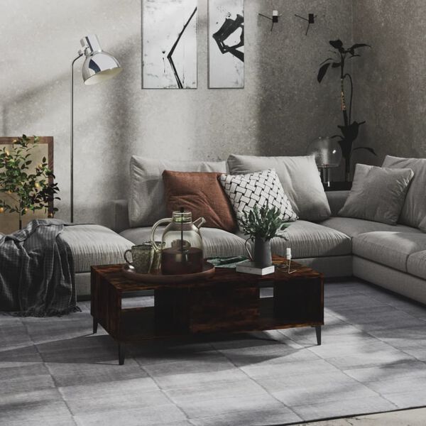 vidaXL Soffbord r&ouml;kf&auml;rgad ek 103,5x60x35 cm konstruerat tr&auml;