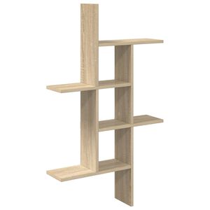 vidaXL V&auml;gg hylla Sonoma-ek 61 x 15 x 102 cm Konstruerat tr&auml;