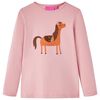 vidaXL T-shirt med l&aring;nga &auml;rmar f&ouml;r barn ljus rosa 116