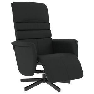 vidaXL Reclinerf&aring;t&ouml;lj med fotst&ouml;d svart konstl&auml;der