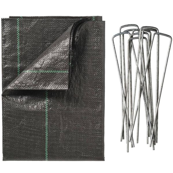 Nature Ogr&auml;sduk med peggar 2x5 m svart