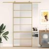 vidaXL Skjutd&ouml;rr guld 90x205 cm frostat ESG-glas och aluminium