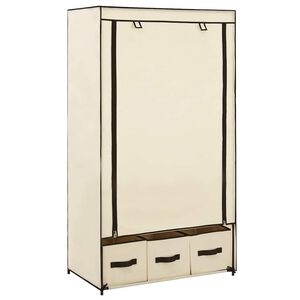vidaXL Garderob gr&auml;ddvit 87x49x159 cm tyg