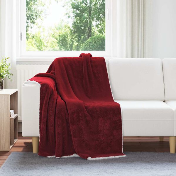 vidaXL Kastfilt Bordeaux R&ouml;d 130 x 150 cm Fleece