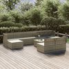 vidaXL Loungegrupp för trädgården med dynor 10 delar grå konstrotting