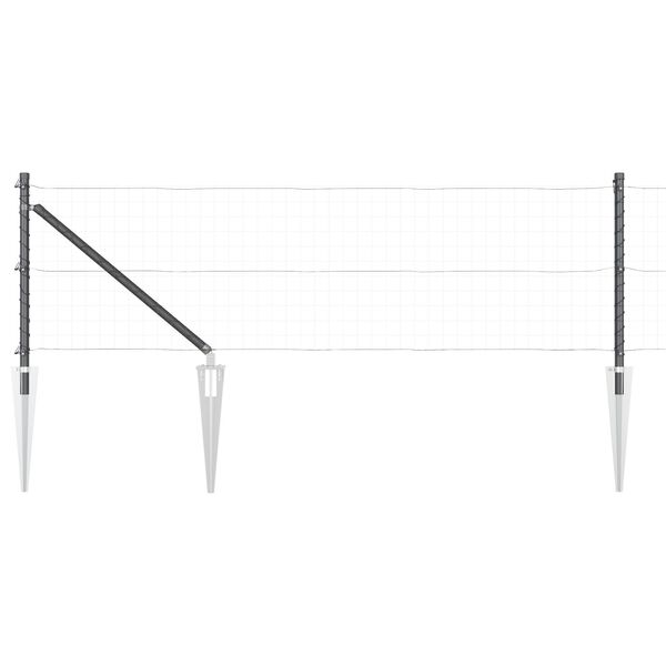 vidaXL Staketstolpar 13 pcs Grå Ø32mm 60 cm Galvaniserat stål
