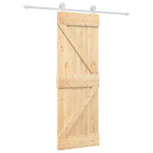 vidaXL Skjutd&ouml;rr Naturlig och vit 70 x 210 cm Massiv furutr&auml;d&ouml;rr