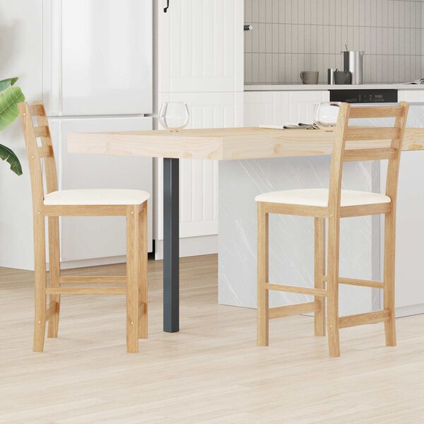 vidaXL Matstolar 2 pcs Naturf&auml;rg 40 x 47,5 x 99,5 cm Massiv Gummitr&auml;