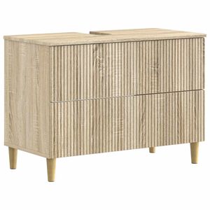 vidaXL Badrumssk&aring;p med handfat ARNHEM Sonoma-ek 82 x 41 x 59 cm