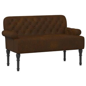 vidaXL Loveseat med knapprapport Brun 120 x 65 x 78 cm Faux Mockal&auml;der