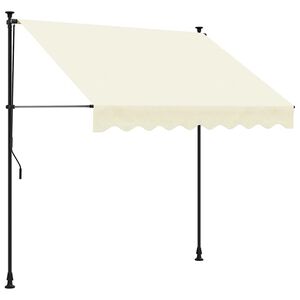 vidaXL Markis inf&auml;llbar gr&auml;ddvit 250x150 cm tyg och st&aring;l