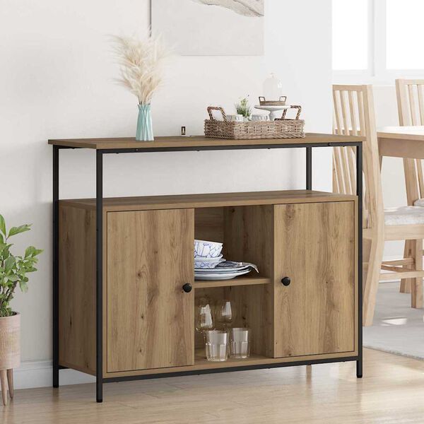 vidaXL Sideboard Artisan Ek 100 x 35 x 80 cm Konstruerat tr&auml;
