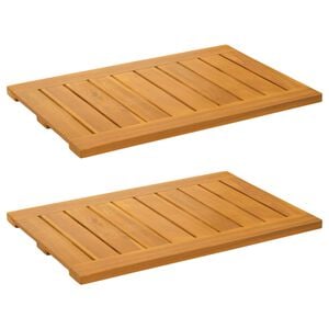 vidaXL Badmatta 2 st Naturlig 60 x 40 cm Massivt Akaciatr&auml;