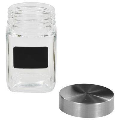 vidaXL Förvaringsburkar i glas med etiketter 24 st 300 ml