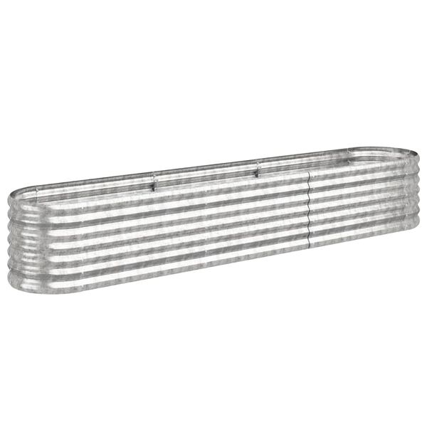 vidaXL Odlingslåda galvaniserat stål 224x40x36 cm silver