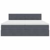 vidaXL F&ouml;rvaringss&auml;ng med madrass med huvudgavel M&ouml;rkgr&aring; 90 x 200 cm