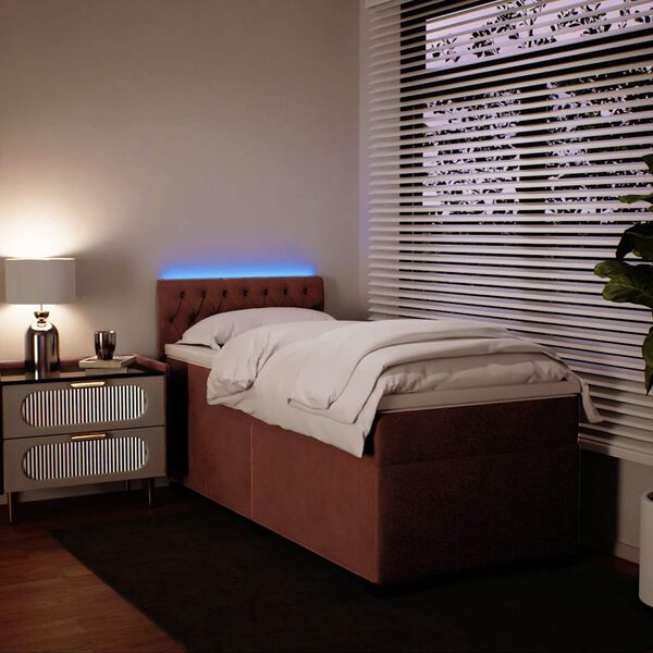 vidaXL Rams&auml;ng med madrass rosa 80x200 cm sammet