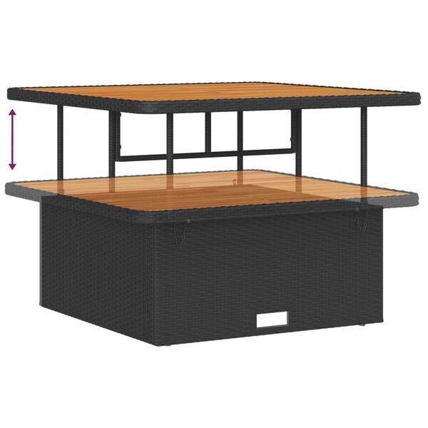 vidaXL Tr&auml;dg&aring;rdsoffset 9 pcs Svart Poly Rattan och Pulverlackerad St&aring;l