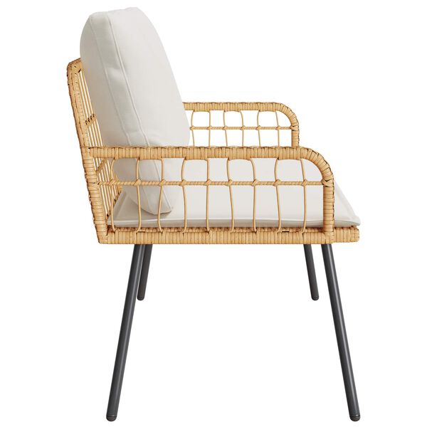 vidaXL Trädgårdsbänk med kudde Brun 114 x 64 x 78cm Metall