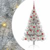 vidaXL Konstgjord F&ouml;rbelyst Julgran Silver 120 cm PET