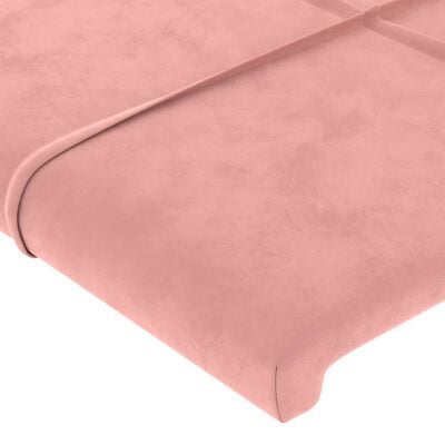 vidaXL Sänggavel rosa 80x5x78/88 cm sammet
