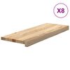 vidaXL Trappstegsmattor 8 pcs obehandlad 70x25x2 cm massiv ek