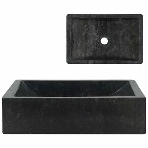 vidaXL Handfat 45x30x12 cm marmor svart h&ouml;gglans