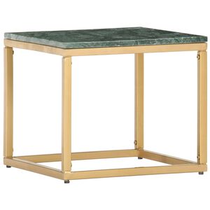 vidaXL Soffbord gr&ouml;n 40x40x35 cm &auml;kta sten med marmorstruktur