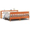 vidaXL S&auml;ngram utan madrass vaxbrun 200x200 cm massiv furu