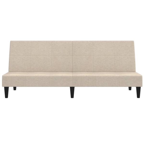 vidaXL B&auml;ddsoffa 2-sits gr&auml;ddvit mikrofibertyg